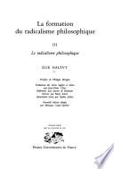 La formation du radicalisme philosophique. Tome 3