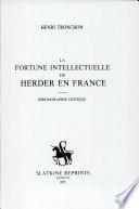 La Fortune Intellectuelle de Herder en France