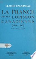 La France devant l'opinion canadienne