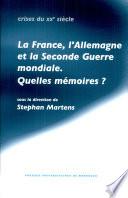 La France, l'Allemagne et la seconde guerre mondiale