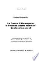 La France, l'Allemagne et la seconde guerre mondiale