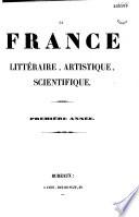 La France littéraire, artistique, scientifique