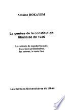 La genèse de la constitution libanaise de 1926