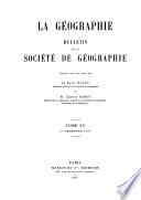La Géographie bulletin de la Société de géographie