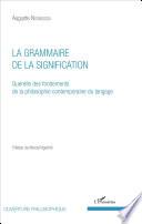 La grammaire de la signification