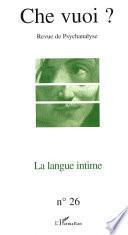 La langue intime