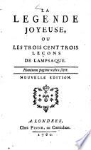 La Légende joyeuse, ou les trois cent trois leçons de Lampsaque