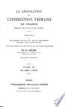 La législation de l'instruction primaire en France depuis 1789 jusqu'à nos jours: 1863-1879