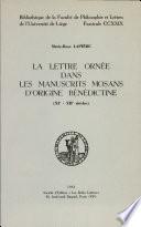 La lettre ornée dans les manuscrits mosans d'origine bénédictine (XIe-XIIe siècles)