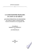 La Lexicographie française du XVIIIe au XXe siècle
