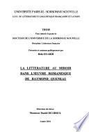 La littérature au miroir dans l'œuvre romanesque de Raymond Queneau