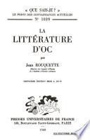 La littérature d'oc