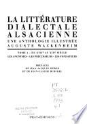 La littérature dialectale alsacienne: Du XVIIe au XIXe siècle
