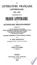 La littérature française contemporaine. XIXe siècle