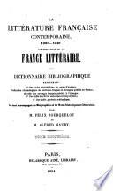 La littérature française contemporaine. XIXe siècle