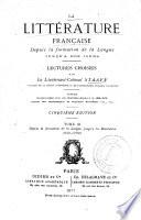 La littérature française depuis la formation de la langue jusqu'a nos jours