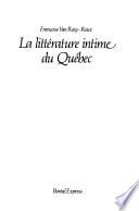 La littérature intime du Québec