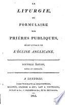 La liturgie selon l'usage de l'Eglise anglicane
