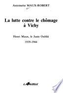 La lutte contre le chômage à Vichy