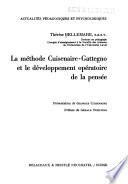 La méthode Cuisenaire-Gattegno et le développement opératoire de la pensée