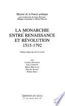 La monarchie entre Renaissance et Révolution, 1515-1792