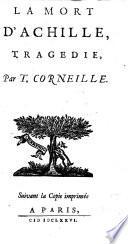 La mort d'Achille. Tragedie