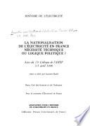 La nationalisation de l'électricité en France
