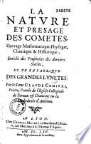 La nature et presage des cometes