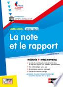 La note et le rapport (Intégrer la fonction publique) - 2022-2023 E-PUB 2021