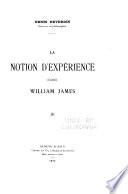 La notion d'expérience d'après William James