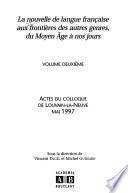 La nouvelle de langue française aux frontières des autres genres, du Moyen Âge à nos jours
