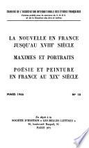 La Nouvelle en France jusqu'au xviiie siècle