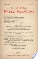 La Nouvelle Revue Française N' 166 (Juillet 1927)