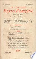 La Nouvelle Revue Française N' 208 (Janvier 1931)