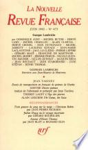 La Nouvelle Revue Française N° 473