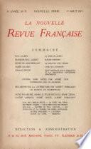 La Nouvelle Revue Française N' 71 (Aoűt 1919)