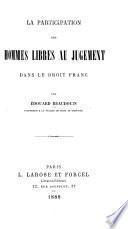 La participation des hommes libres au jugement dans le droit franc