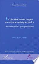 La participation des usagers aux politiques publiques locales