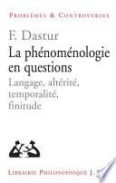 La phénoménologie en questions
