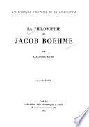 La philosophie de Jacob Boehme