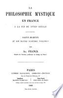 La philosophie mystique en France à la fin du XVIIIe sieècle
