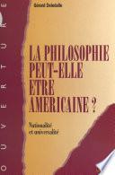 La philosophie peut-elle être américaine ?