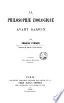 La Phílosophíe zoologique avant Darwín
