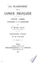 La plaidoirie dans la langue française