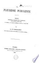 La pleurésie purulente