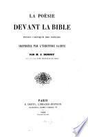 La poésie devant la Bible