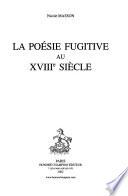 La poésie fugitive au XVIIIe siècle