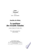 La Poétique des recueils romains