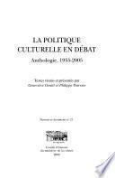 La politique culturelle en débat