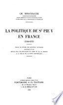 La politique de St Pie V en France (1566-1572)